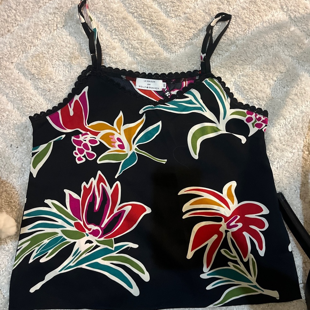 Molly Bracken Black Floral Camisole
